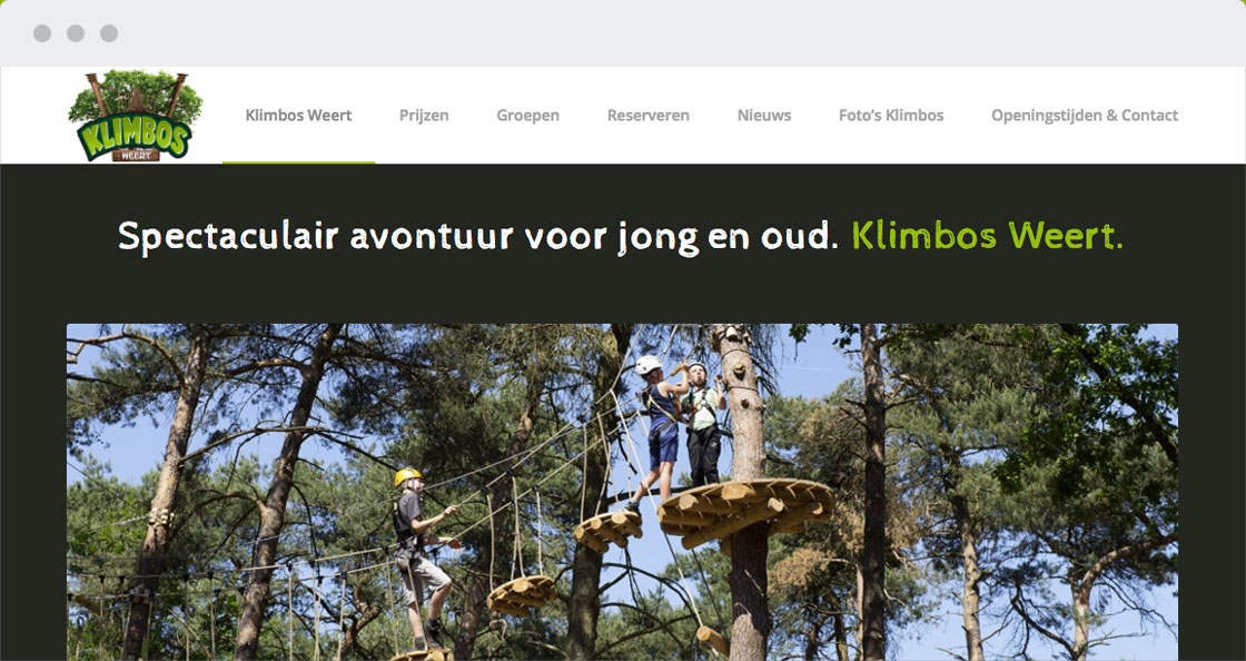 webdesign klimbos recreatie website