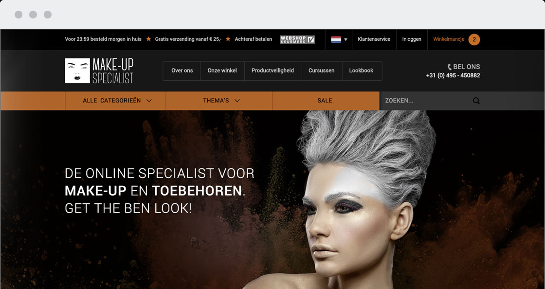 makeup webshop magento donkere